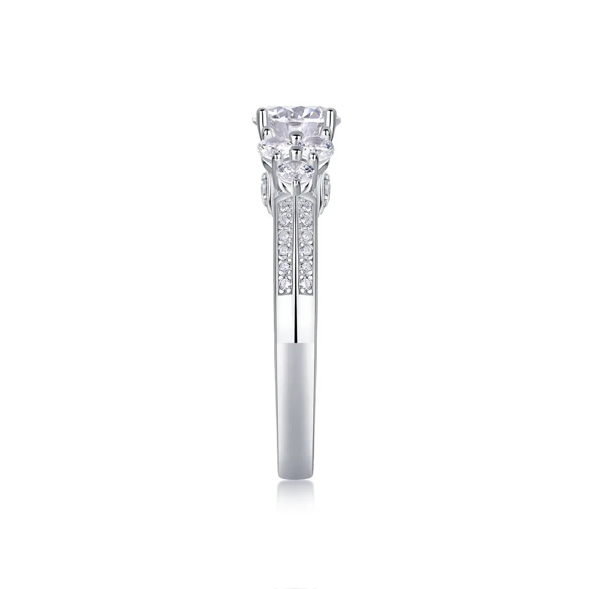 GRA-Certified 1-Carat Moissanite Ring in Platinum-Plated Silver - Mohamed jewelry My Store