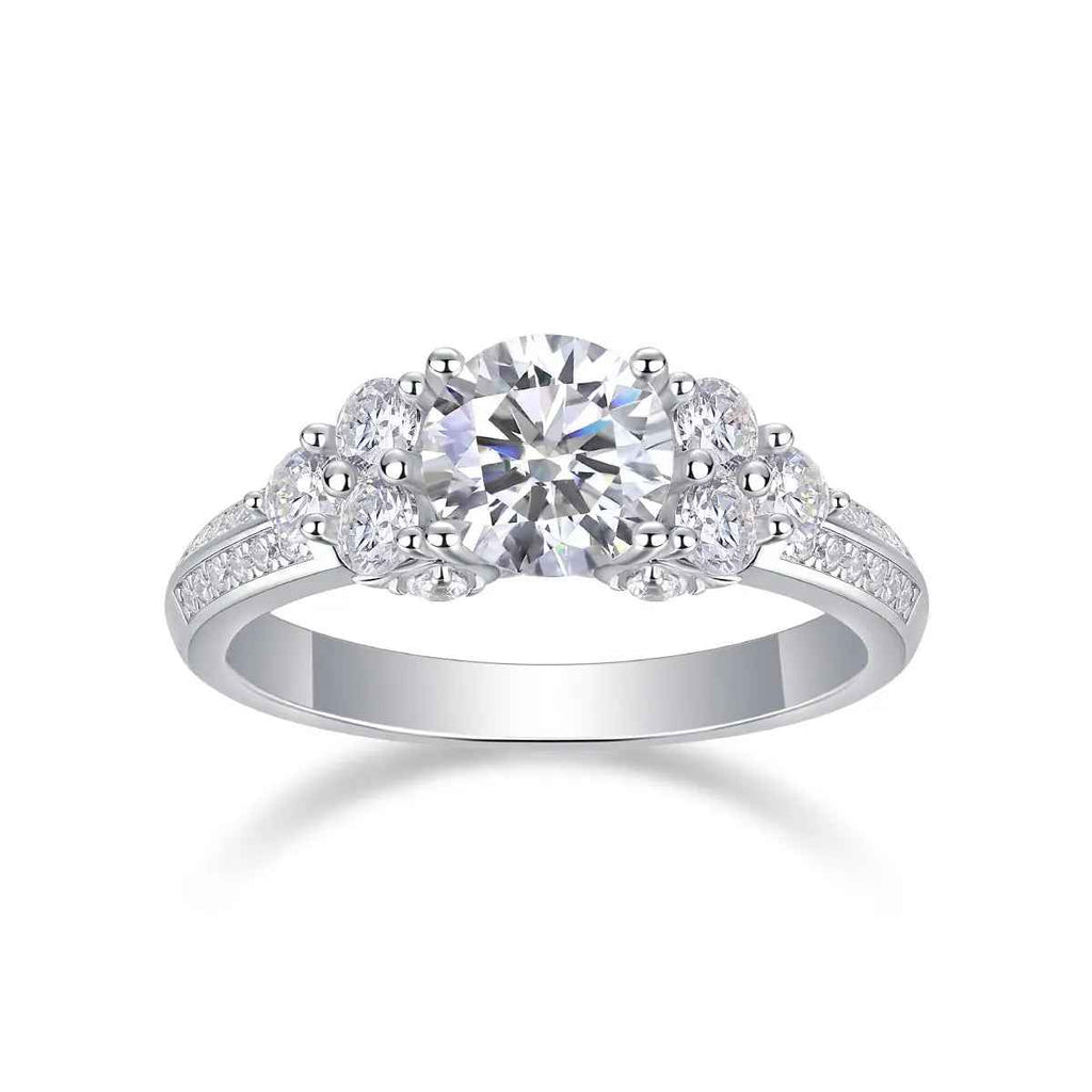 GRA-Certified 1-Carat Moissanite Ring in Platinum-Plated Silver - Mohamed jewelry My Store