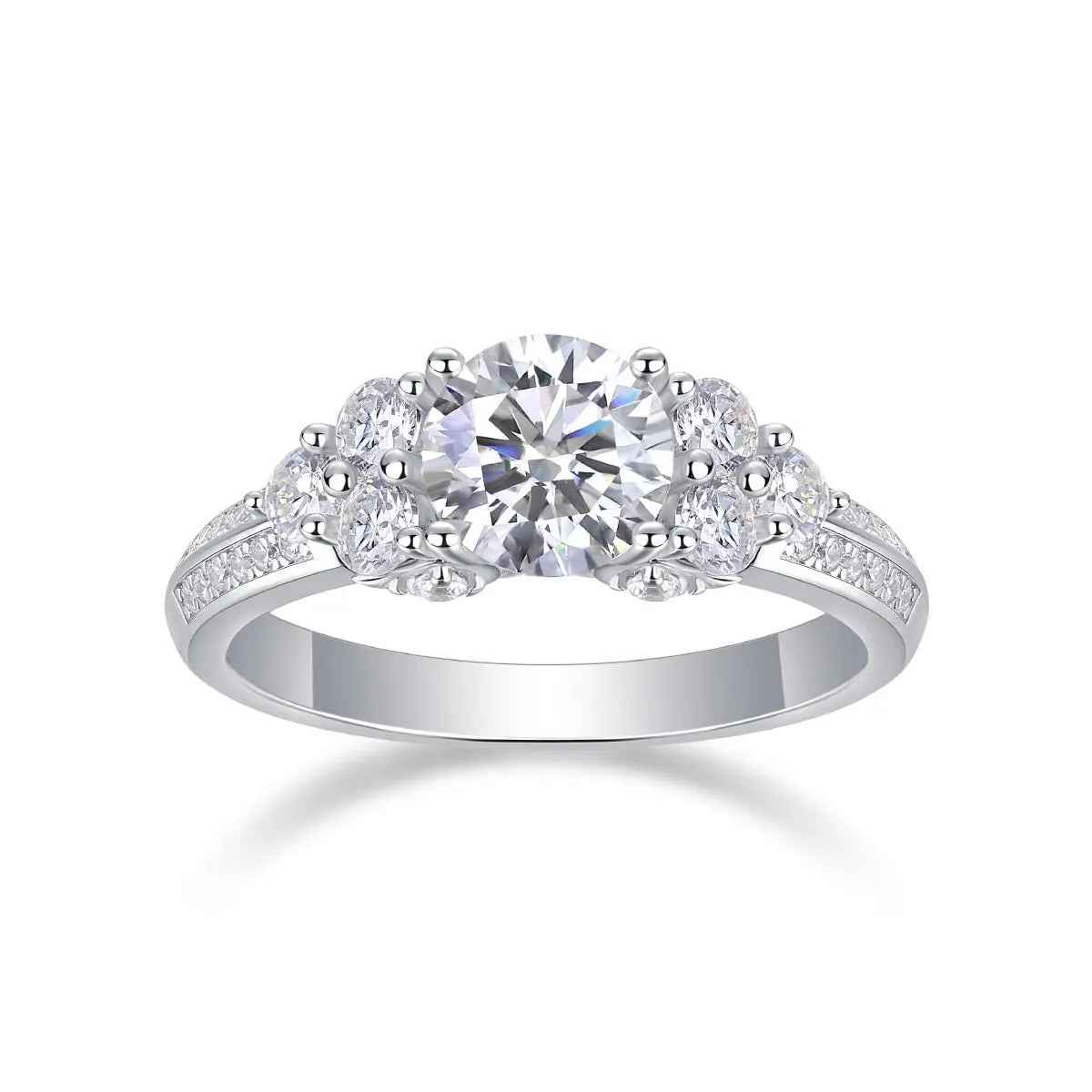 GRA-Certified 1-Carat Moissanite Ring in Platinum-Plated Silver - Mohamed jewelry My Store