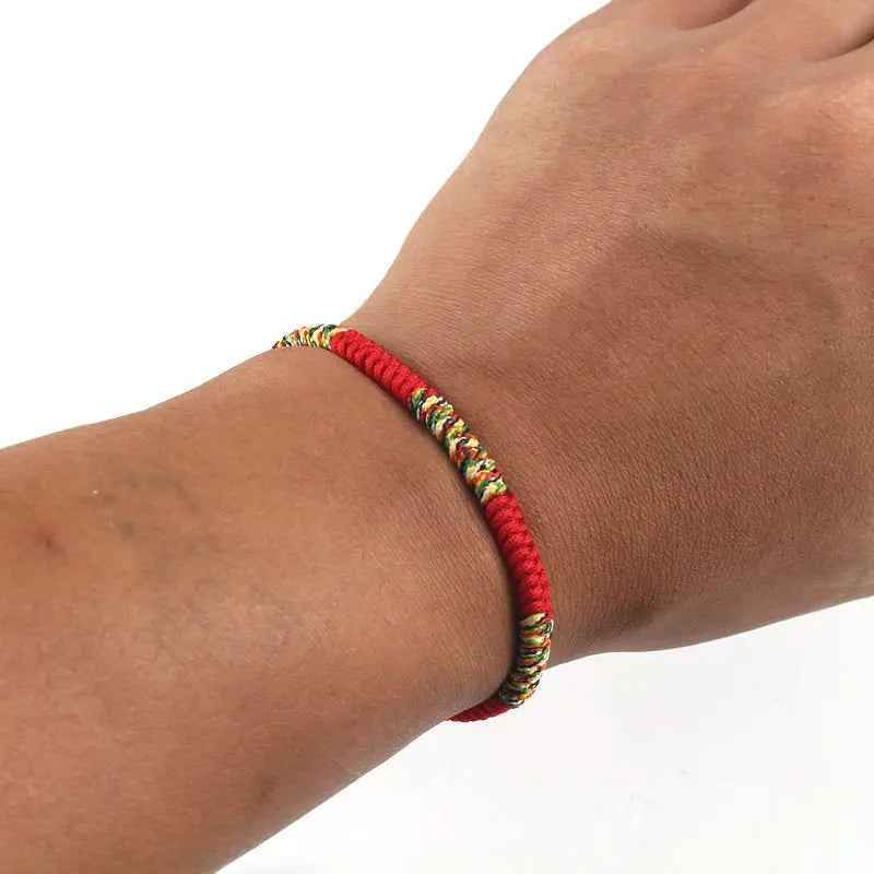 Hand-woven Diamond Knot Couple Red Rope Bracelet - Mohamed jewelry My Store