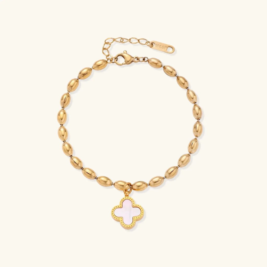 Lucky Radiance 18K Gold Mother of Pearl Charm Bracelet - Mohamed jewelry My Store