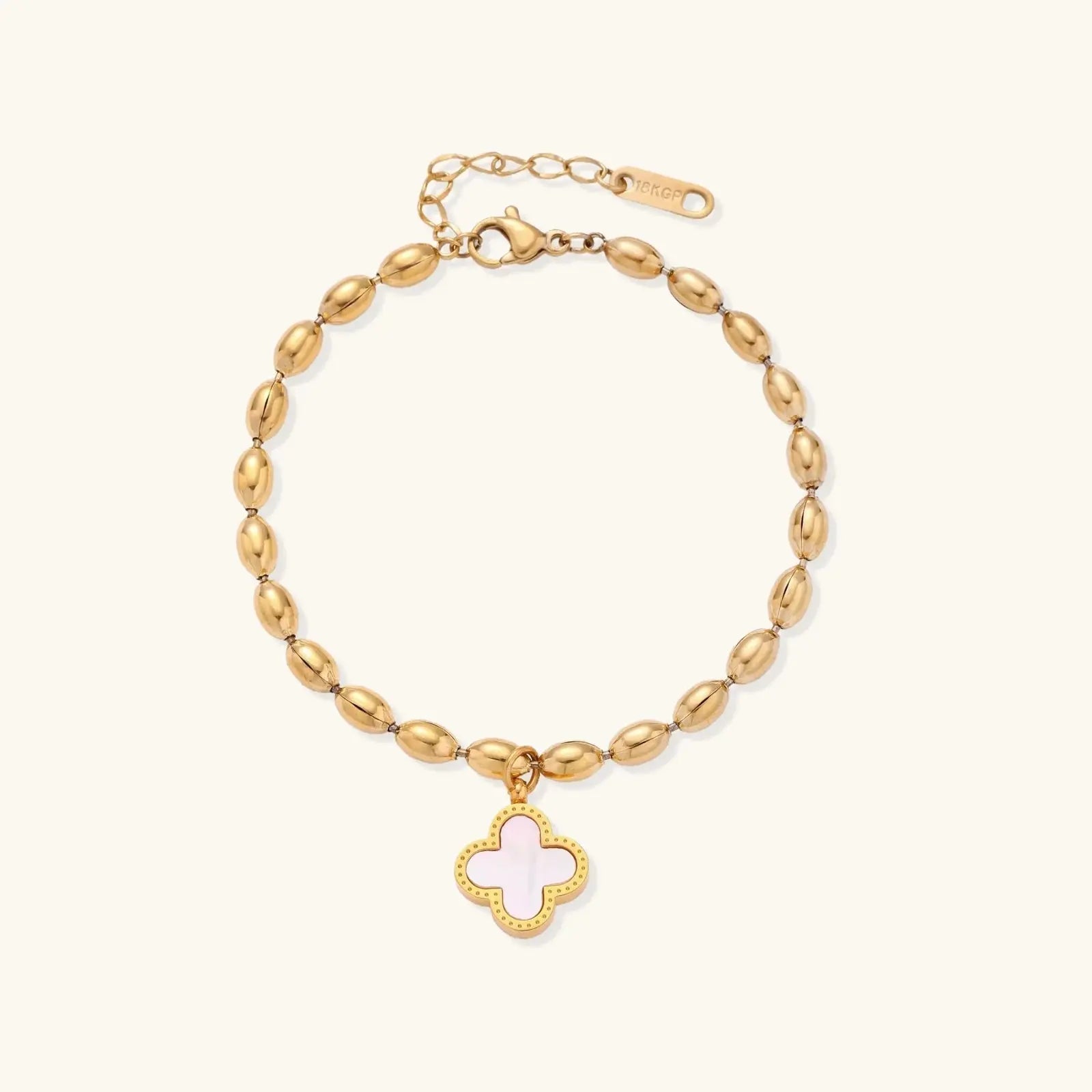 Lucky Radiance 18K Gold Mother of Pearl Charm Bracelet - Mohamed jewelry My Store