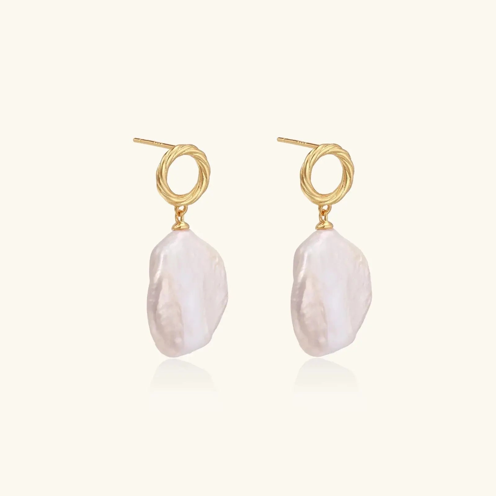 LumiLoop 18K Gold Vermeil Baroque Pearl Drop Earrings - Mohamed jewelry My Store