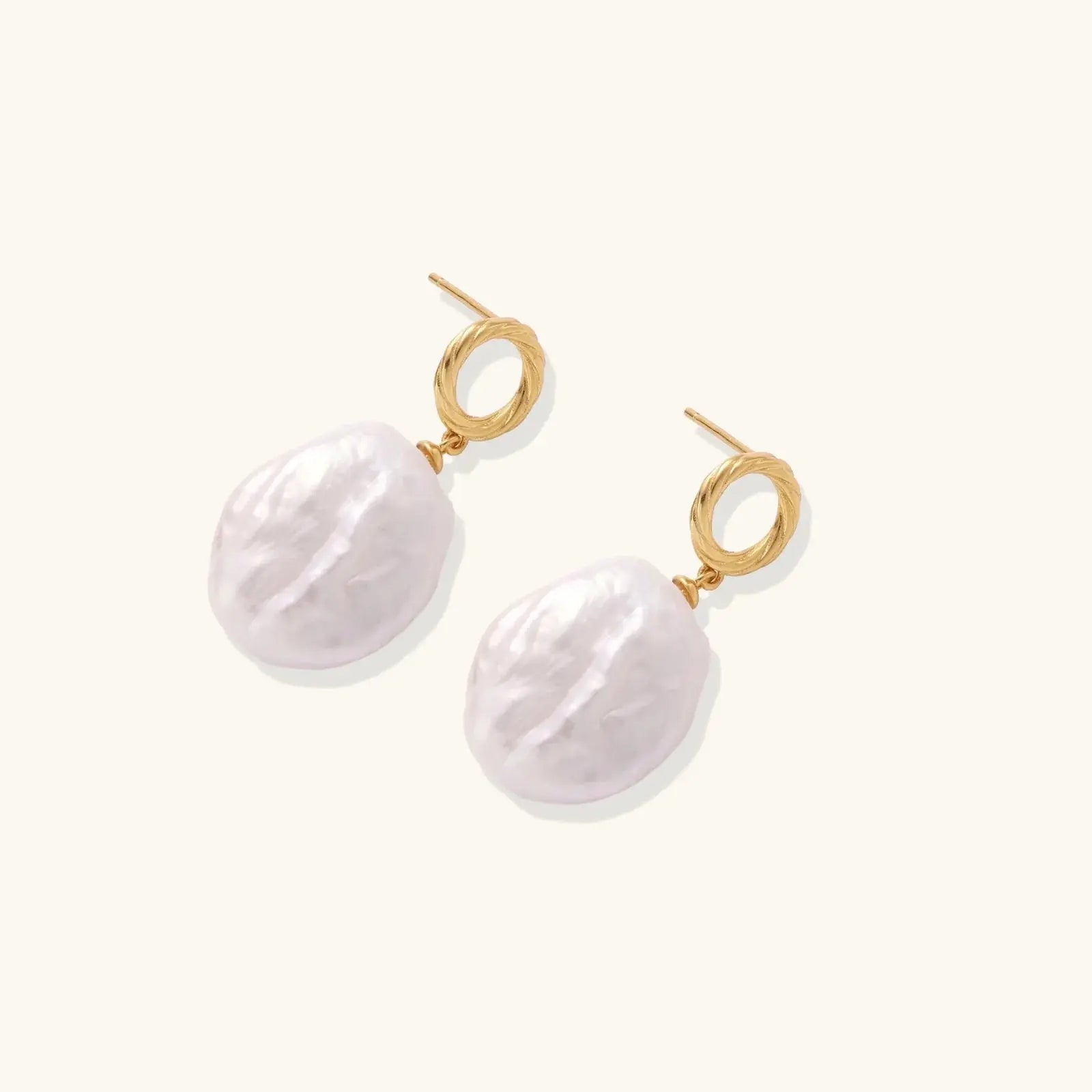 LumiLoop 18K Gold Vermeil Baroque Pearl Drop Earrings - Mohamed jewelry My Store