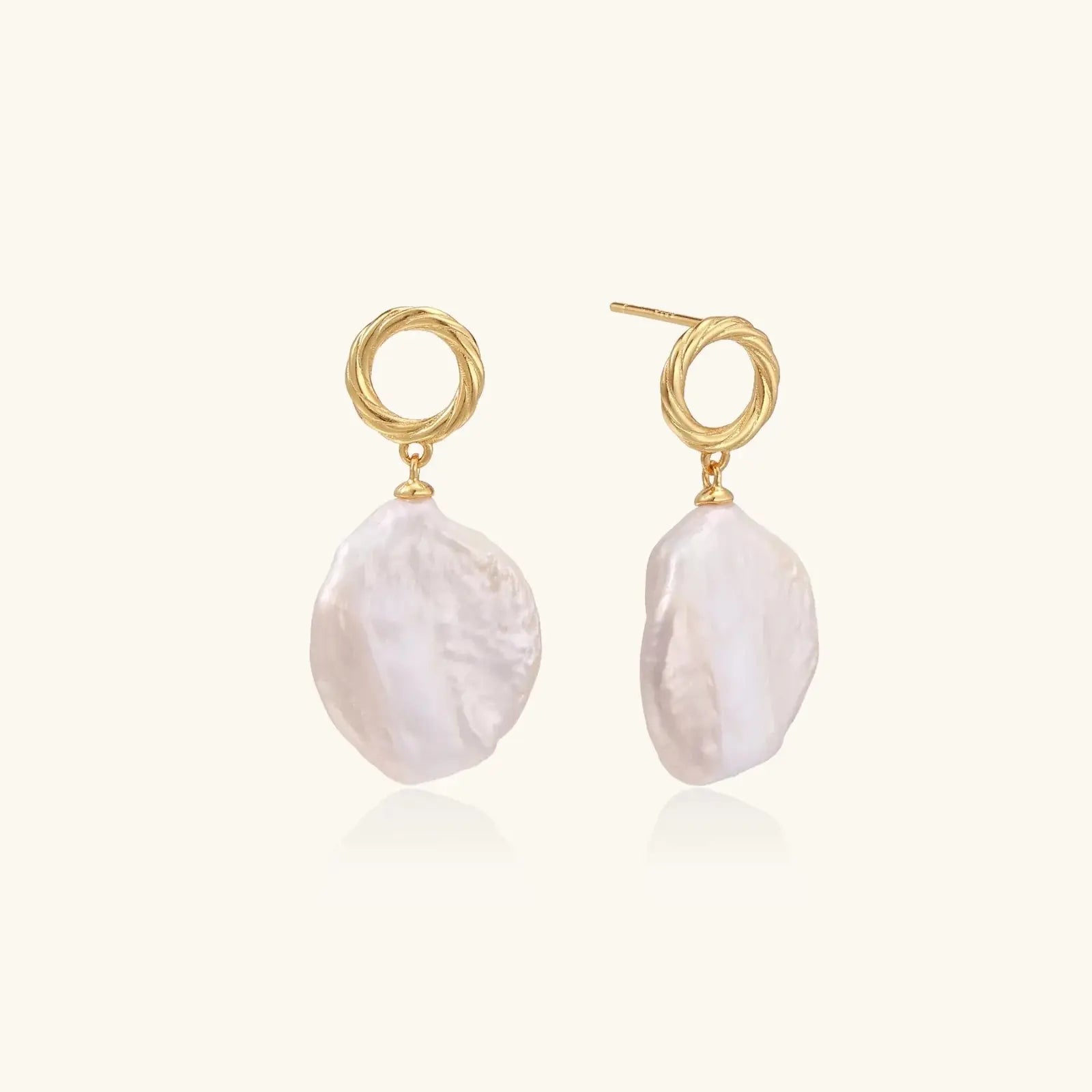 LumiLoop 18K Gold Vermeil Baroque Pearl Drop Earrings - Mohamed jewelry My Store