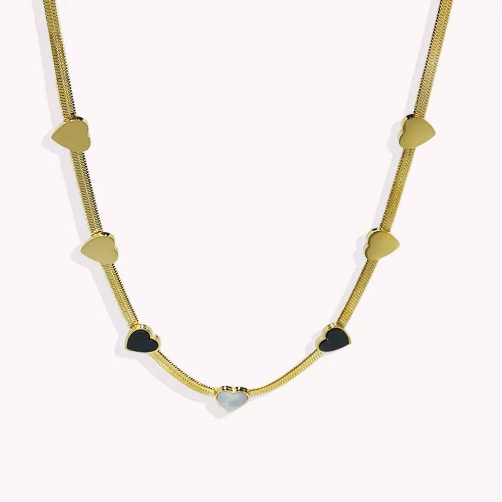 Lxalry 18K Gold Plated Heart Necklace Set and Bracelet - Elegant 18K Gold Plated Heart Necklace Set for Women’s Jewelry Gift - Mohamed jewelry My Store