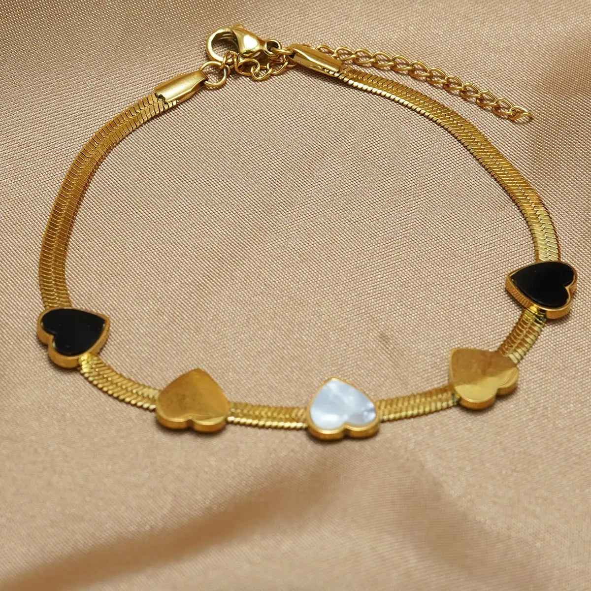Lxalry 18K Gold Plated Heart Necklace Set and Bracelet - Elegant 18K Gold Plated Heart Necklace Set for Women’s Jewelry Gift - Mohamed jewelry My Store