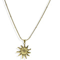 Lxalry 18K Gold Plated Stainless Steel Sun Pendant Necklace And Earrings Set For Women - Mohamed jewelry My Store