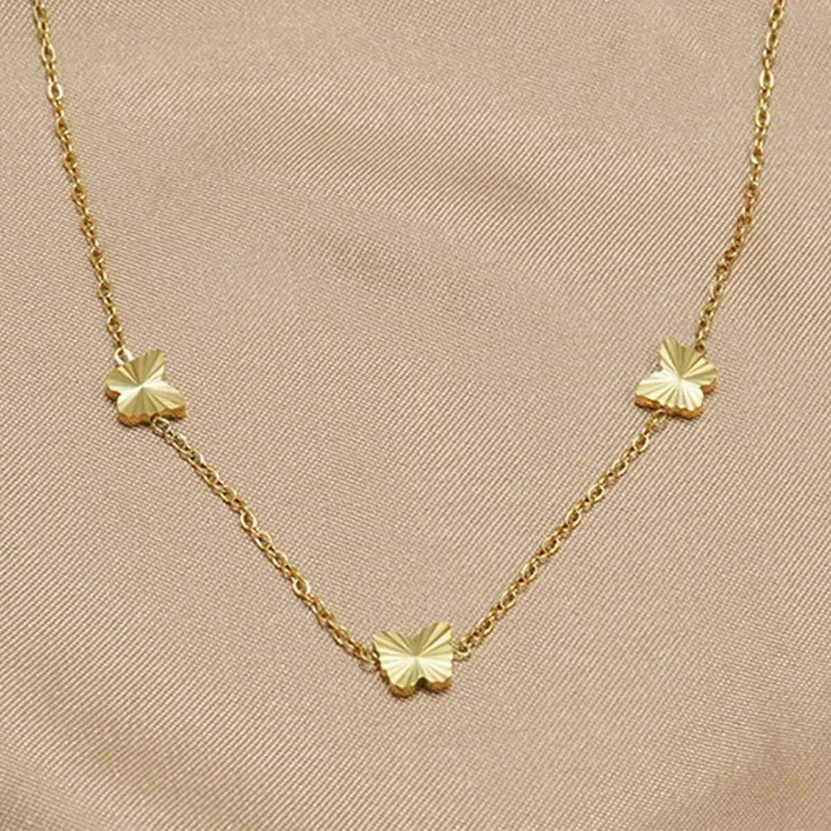 Lxalry Gold Stainless Steel Heart Jewelry Set For Women & Girls - Minimalist Cutout Necklace & Stud Earrings, Waterproof, Hypoallergenic, Tarnish-Free - Mohamed jewelry My Store