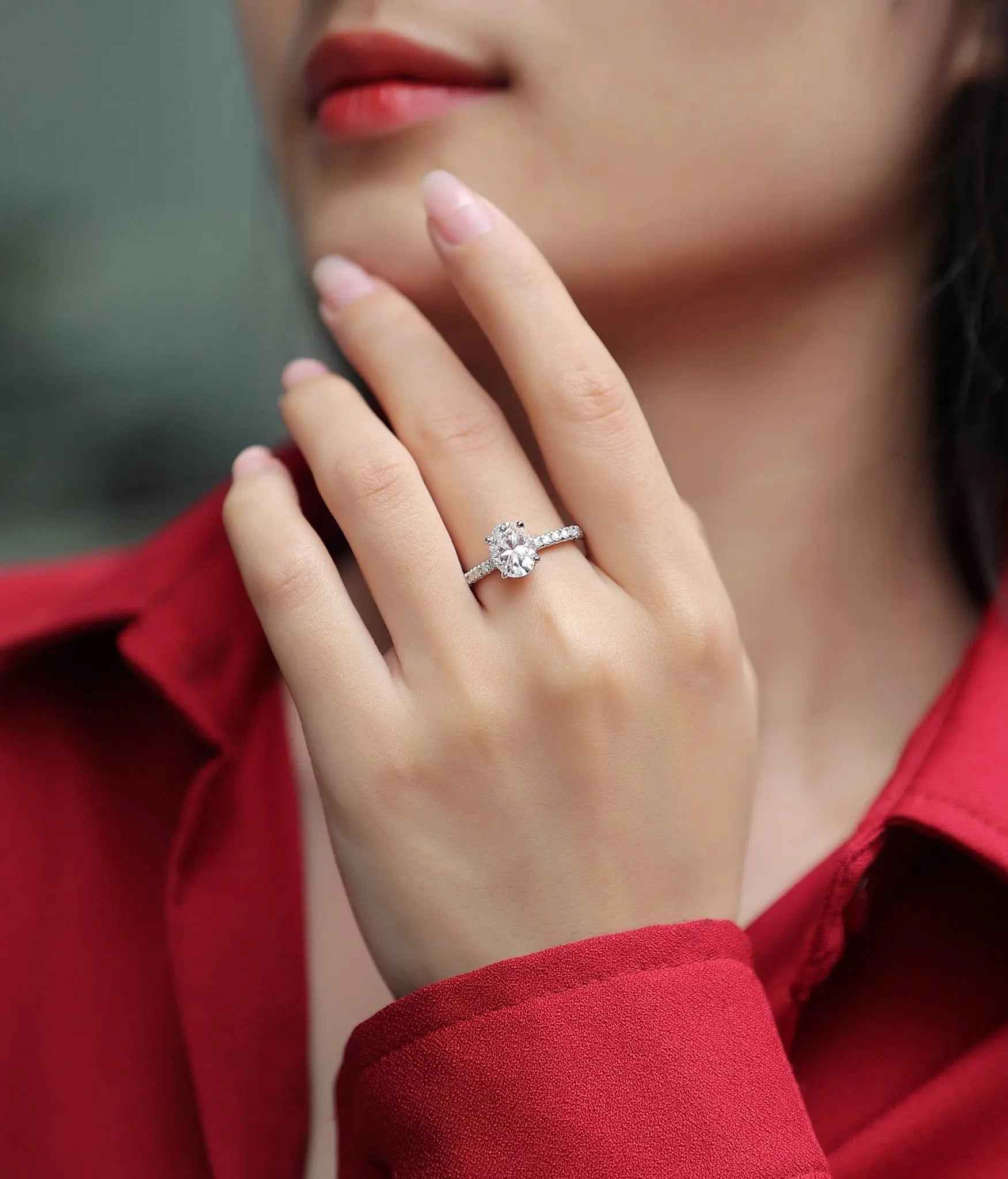 Platinum-Plated Moissanite ........ - Mohamed jewelry My Store