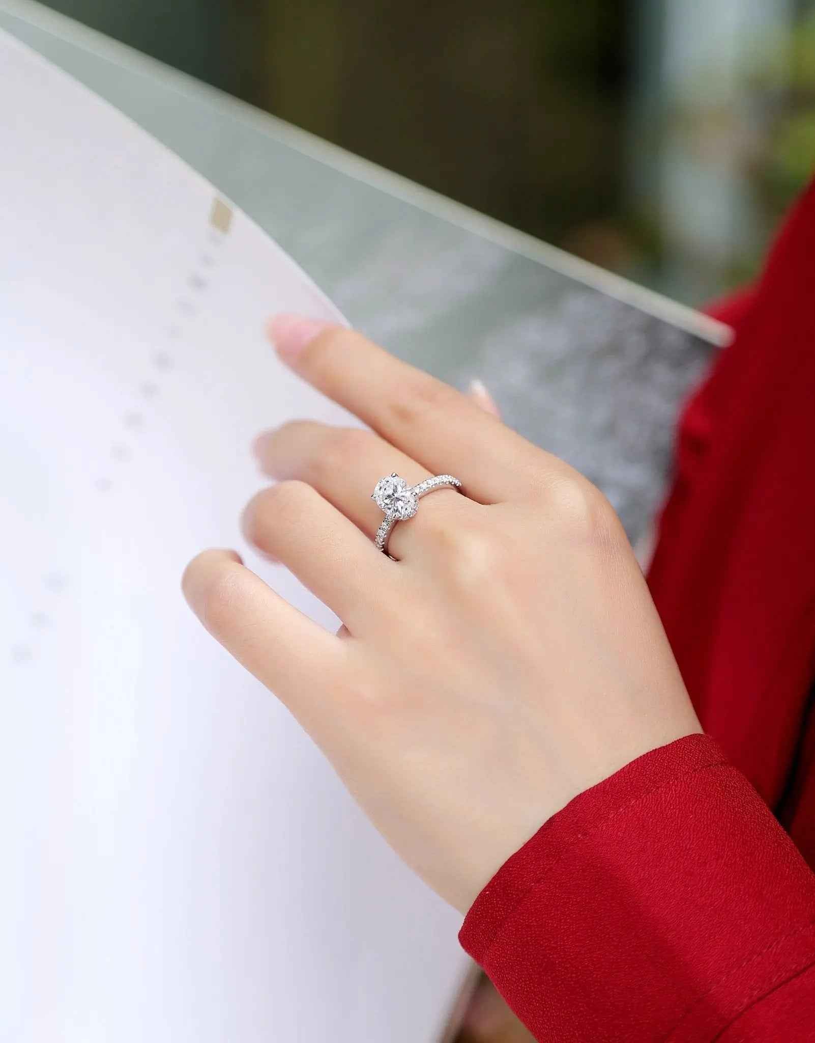 Platinum-Plated Moissanite ........ - Mohamed jewelry My Store
