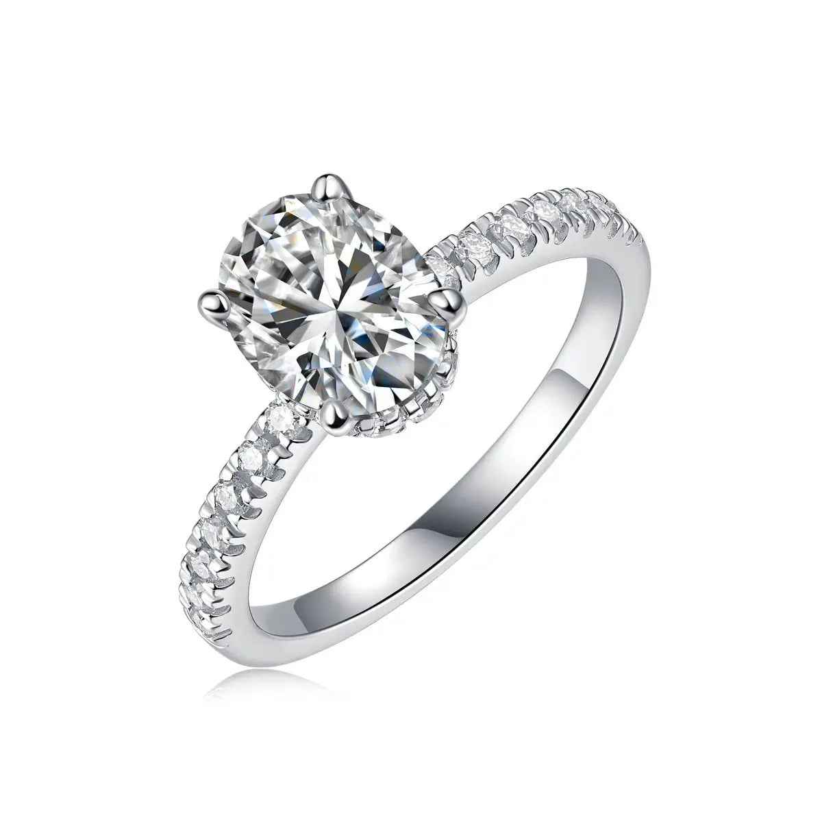 Platinum-Plated Moissanite ........ - Mohamed jewelry My Store