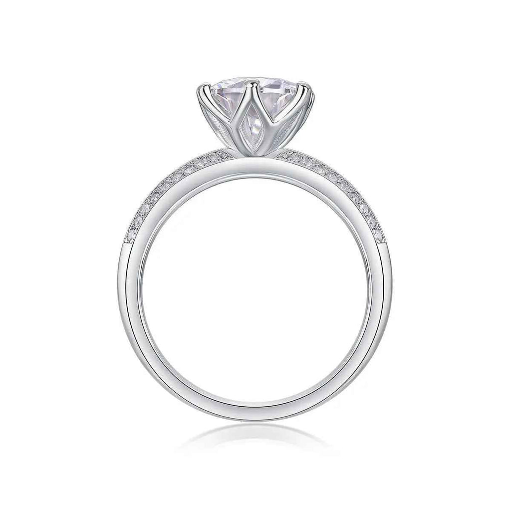 Platinum-Plated Moissanite Ring, 2 Carat, Gift-Ready Elegance - Mohamed jewelry My Store