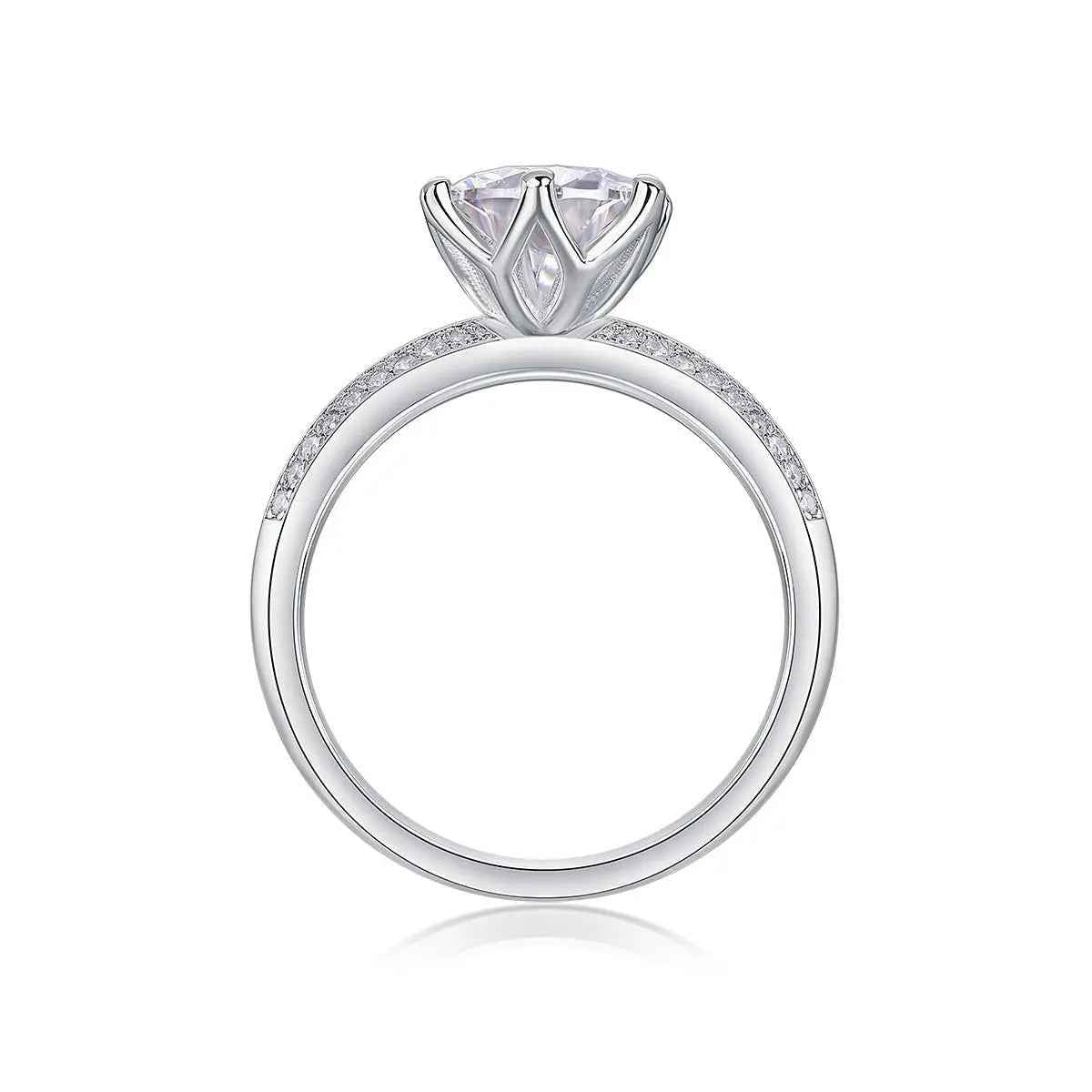 Platinum-Plated Moissanite Ring, 2 Carat, Gift-Ready Elegance - Mohamed jewelry My Store
