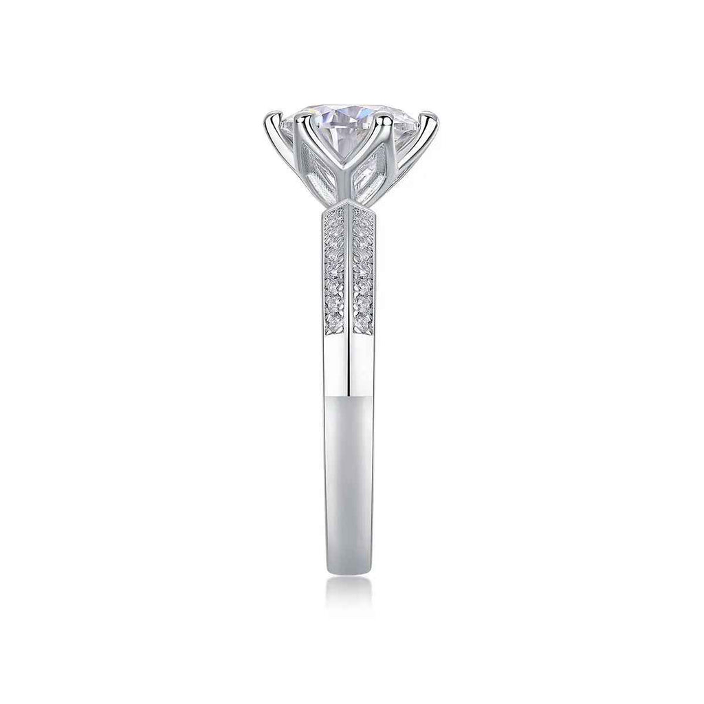 Platinum-Plated Moissanite Ring, 2 Carat, Gift-Ready Elegance - Mohamed jewelry My Store