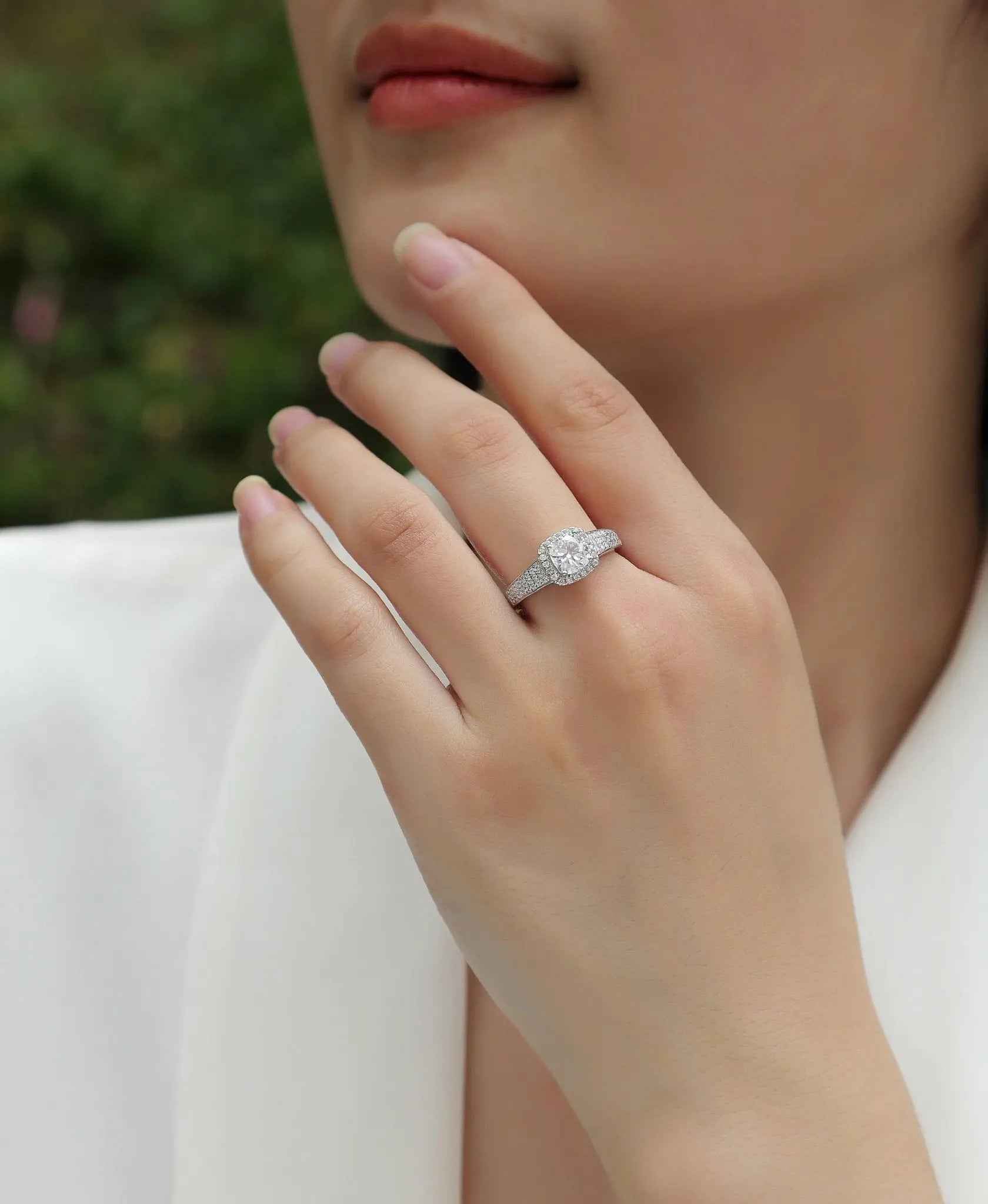 Platinum-Plated Moissanite Ring with Custom GRA Certified Square Stone - Mohamed jewelry My Store