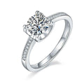 Platinum-Plated Moissanite Sparkle Ring - Customizable Elegance - Mohamed jewelry My Store