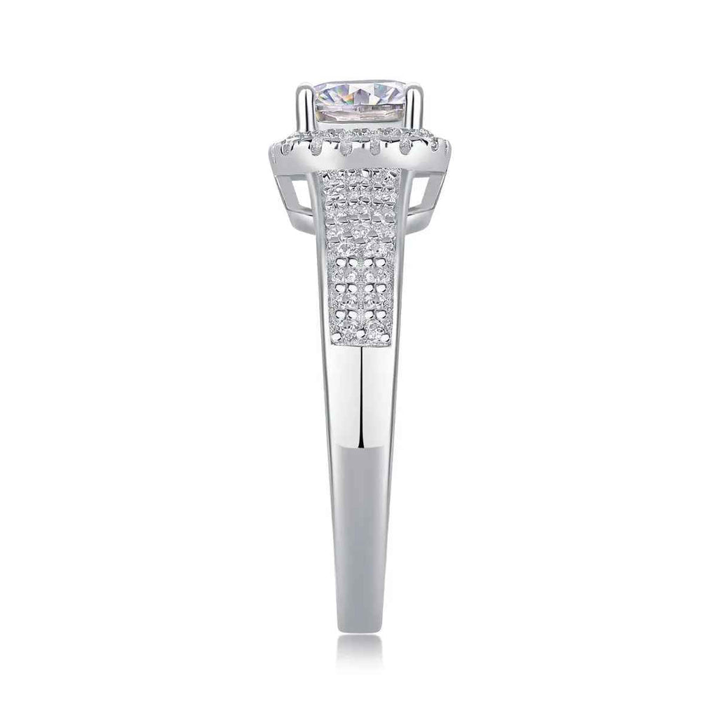 Platinum-Plated Moissanite Ring with Custom GRA Certified Square Stone - Mohamed jewelry My Store