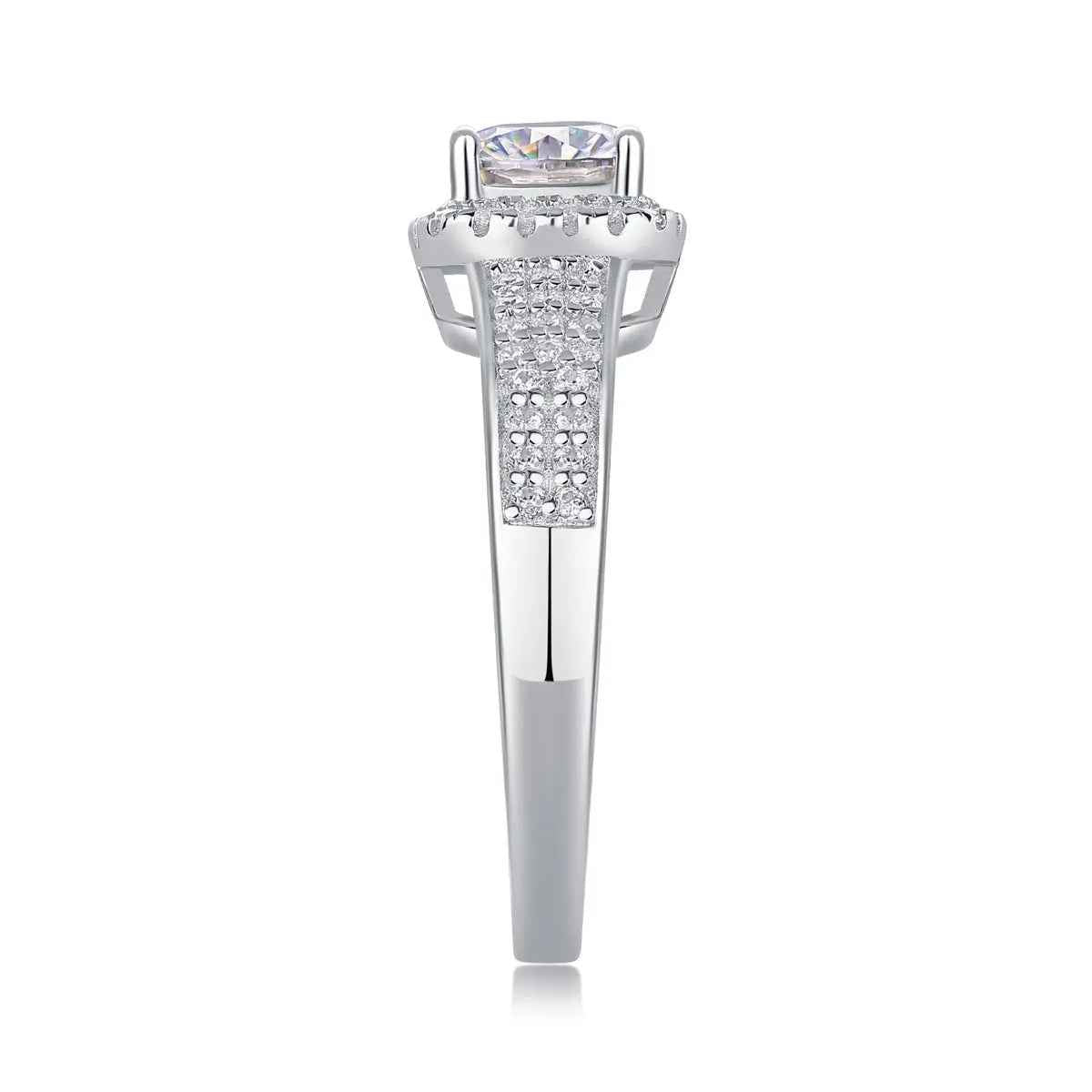 Platinum-Plated Moissanite Ring with Custom GRA Certified Square Stone - Mohamed jewelry My Store