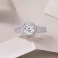 Platinum-Plated Moissanite Ring with Custom GRA Certified Square Stone - Mohamed jewelry My Store