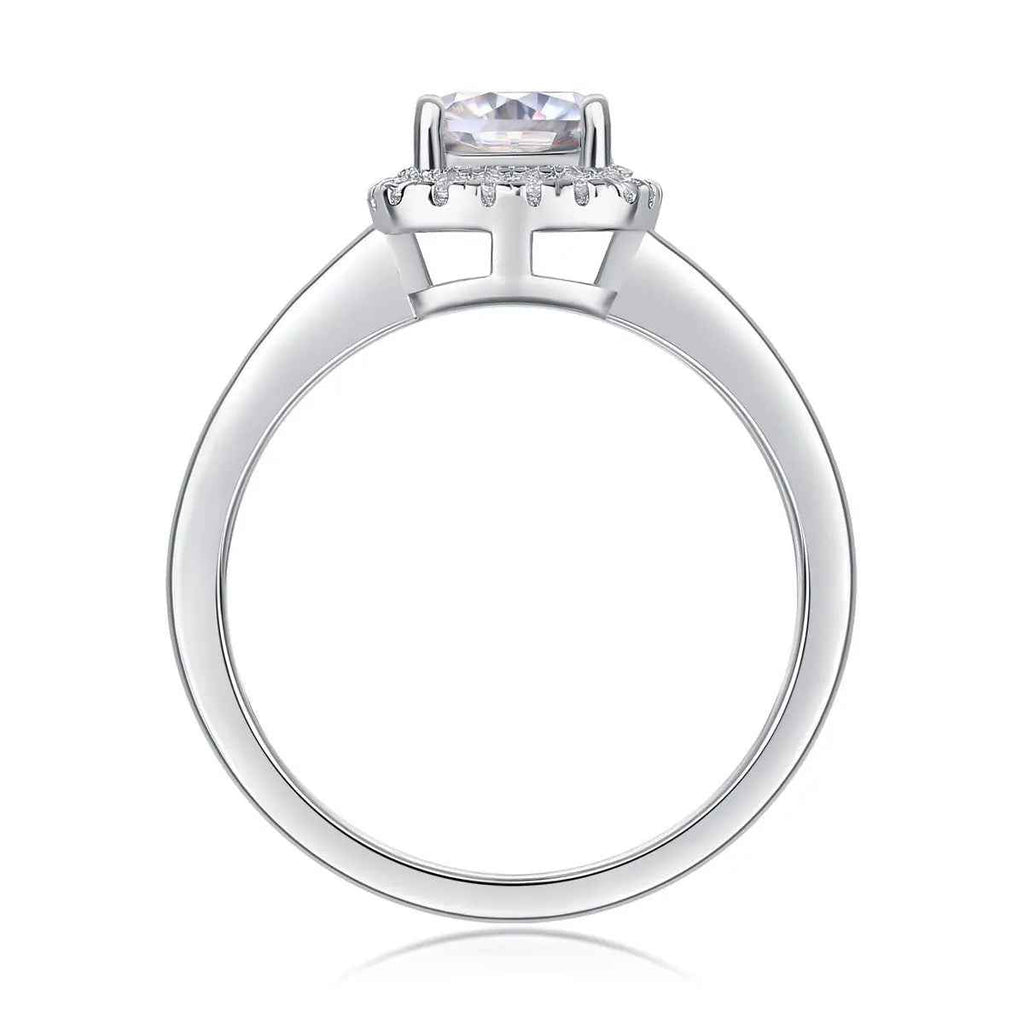 Platinum-Plated Moissanite Ring with Custom GRA Certified Square Stone - Mohamed jewelry My Store