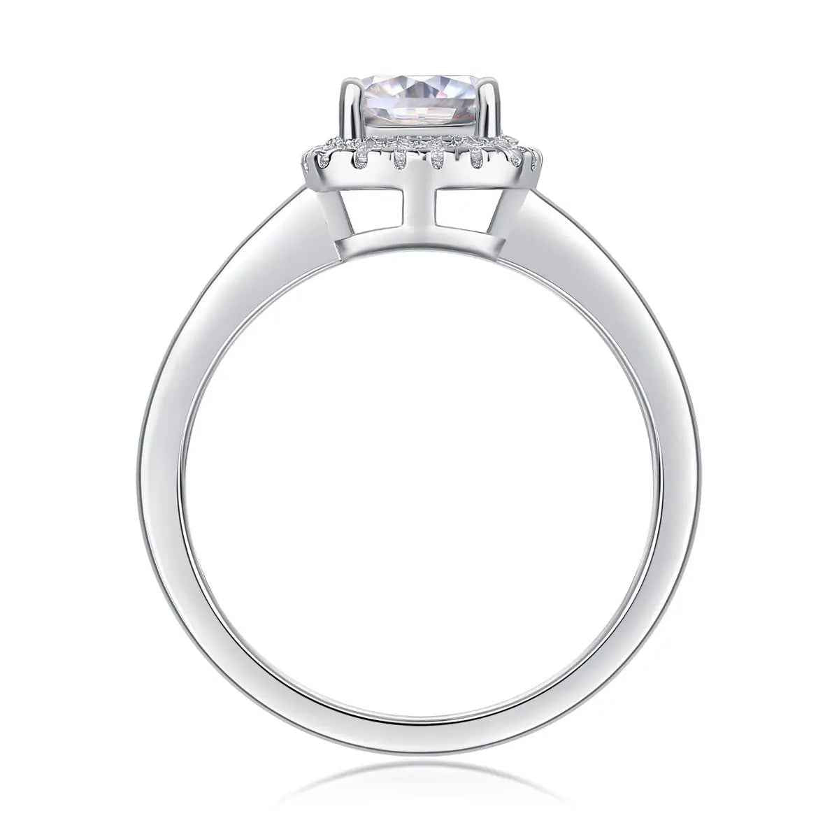 Platinum-Plated Moissanite Ring with Custom GRA Certified Square Stone - Mohamed jewelry My Store
