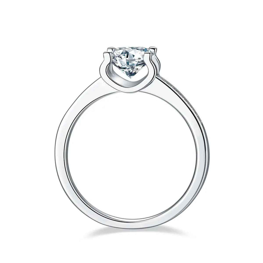 Platinum-Plated Moissanite Sparkle Ring - Customizable Elegance - Mohamed jewelry My Store
