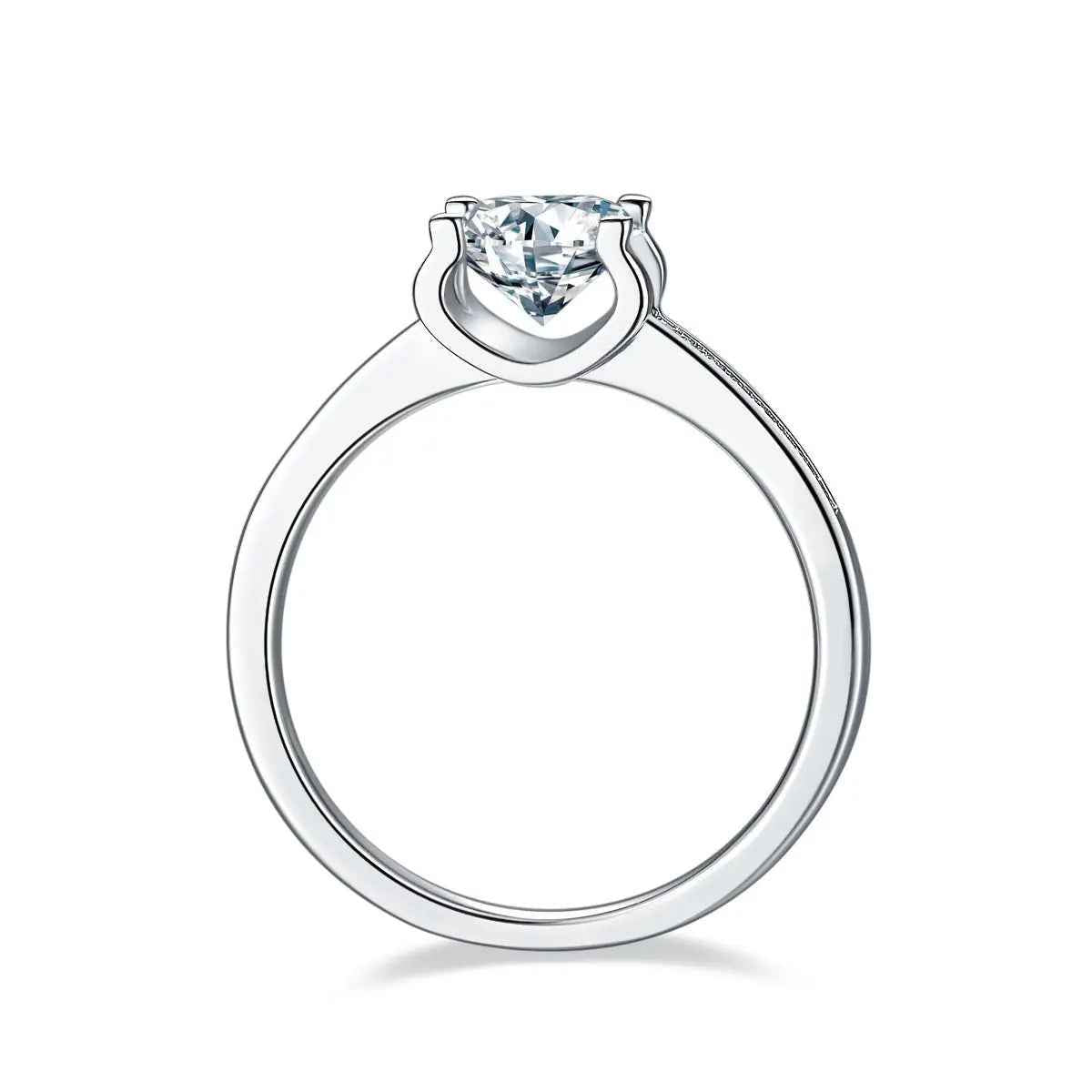 Platinum-Plated Moissanite Sparkle Ring - Customizable Elegance - Mohamed jewelry My Store