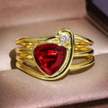Pomegranate Red Zircon Jewelry Ring For Women - Mohamed jewelry My Store