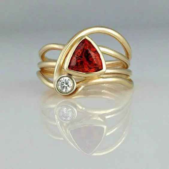 Pomegranate Red Zircon Jewelry Ring For Women - Mohamed jewelry My Store
