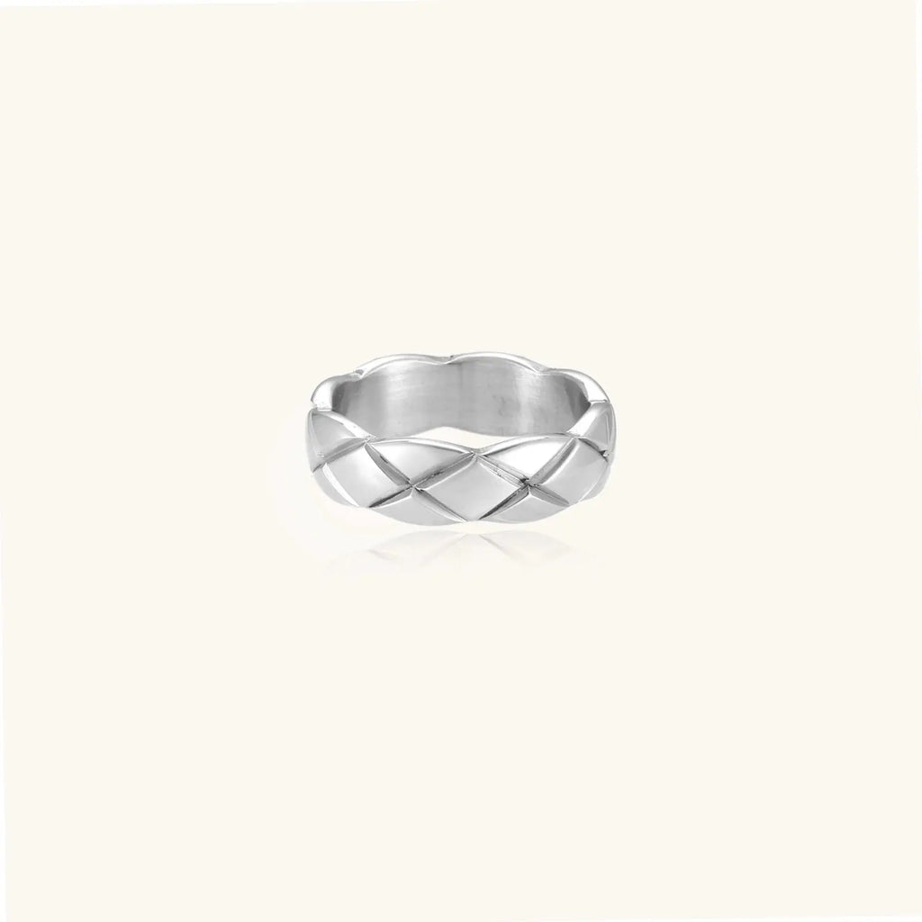 Quilted Steel Ring - Mohamed jewelry My Store
