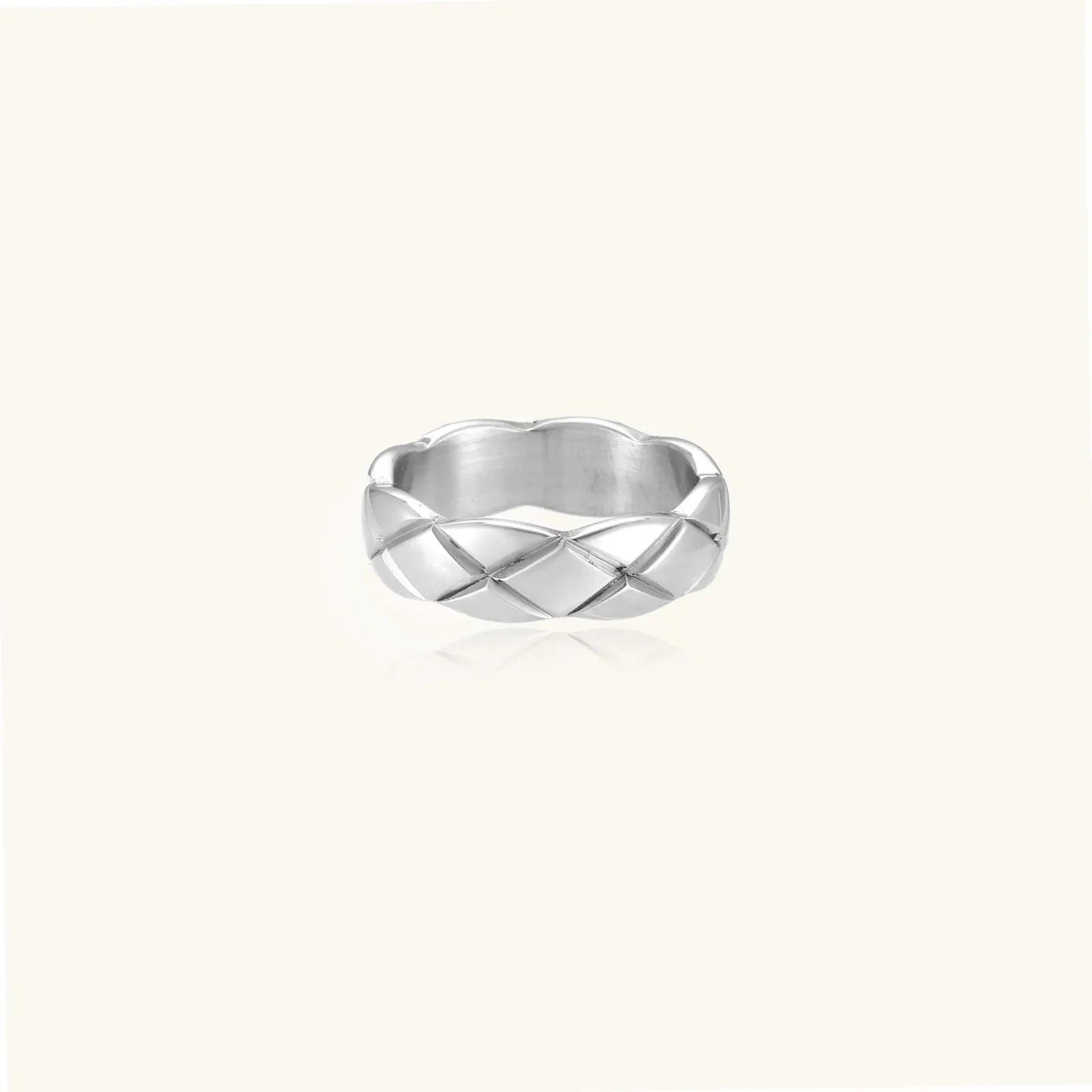 Quilted Steel Ring - Mohamed jewelry My Store
