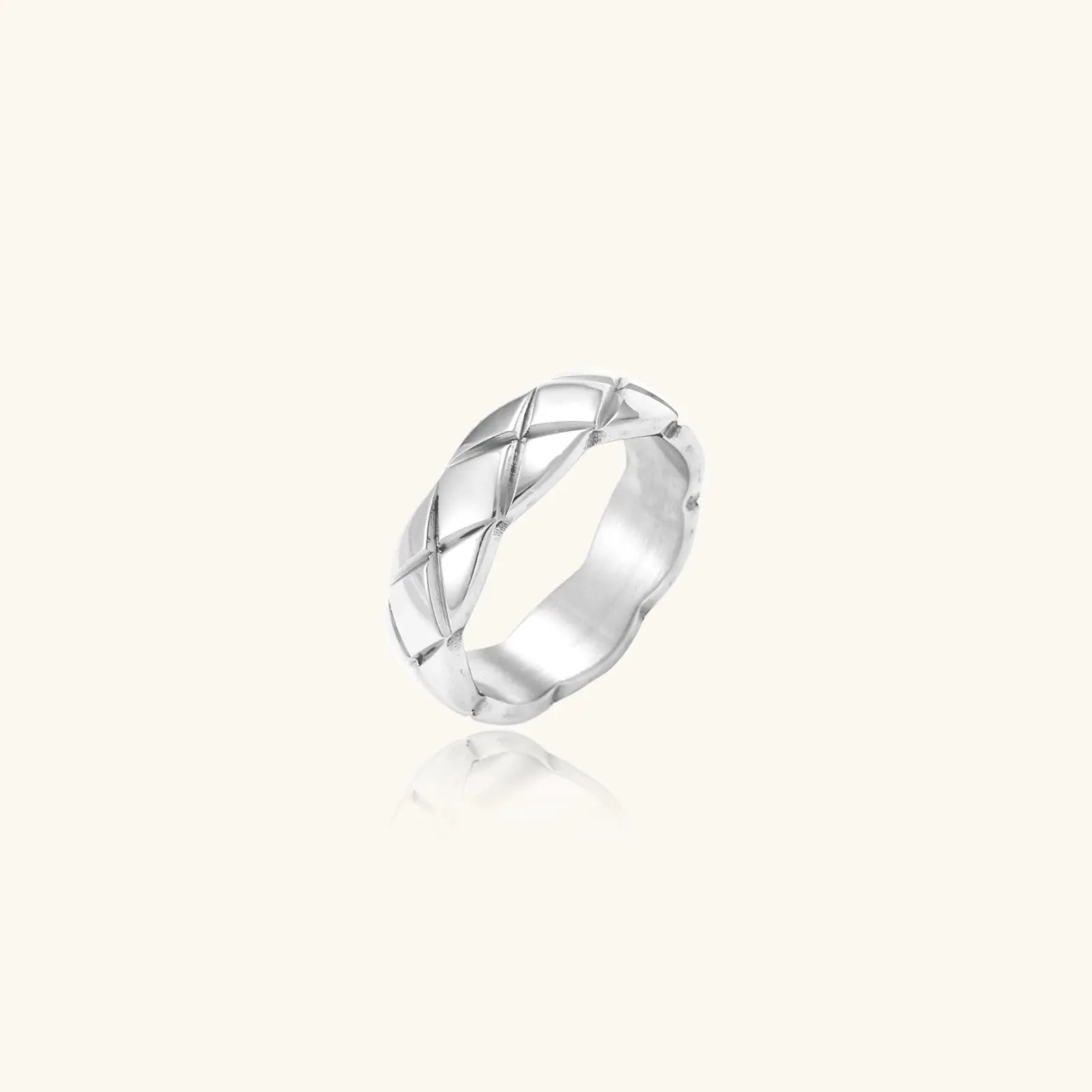 Quilted Steel Ring - Mohamed jewelry My Store
