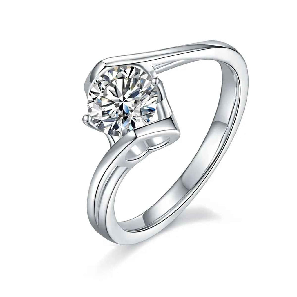 Radiant 1 Carat Moissanite Ring in Platinum-Plated Silver - Mohamed jewelry My Store