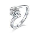 Radiant 1 Carat Moissanite Ring in Platinum-Plated Silver - Mohamed jewelry My Store