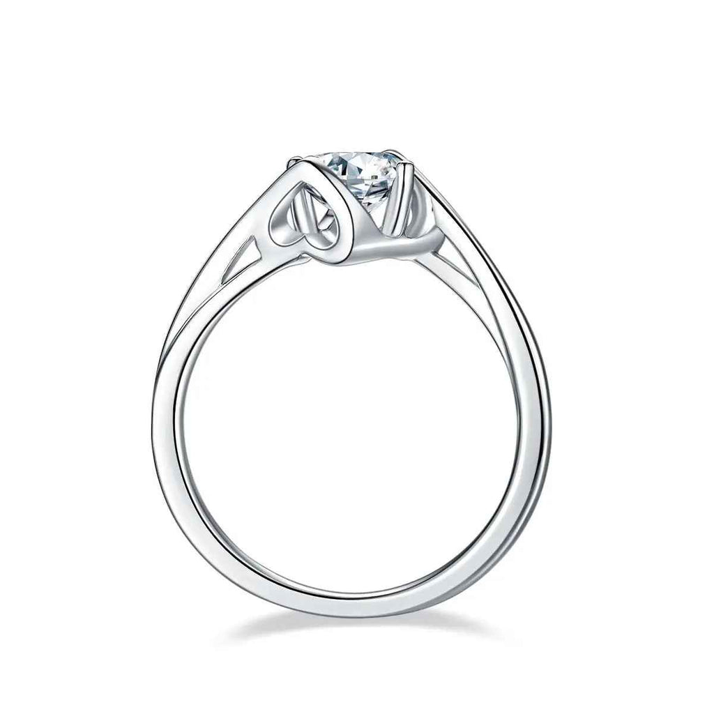 Radiant 1 Carat Moissanite Ring in Platinum-Plated Silver - Mohamed jewelry My Store