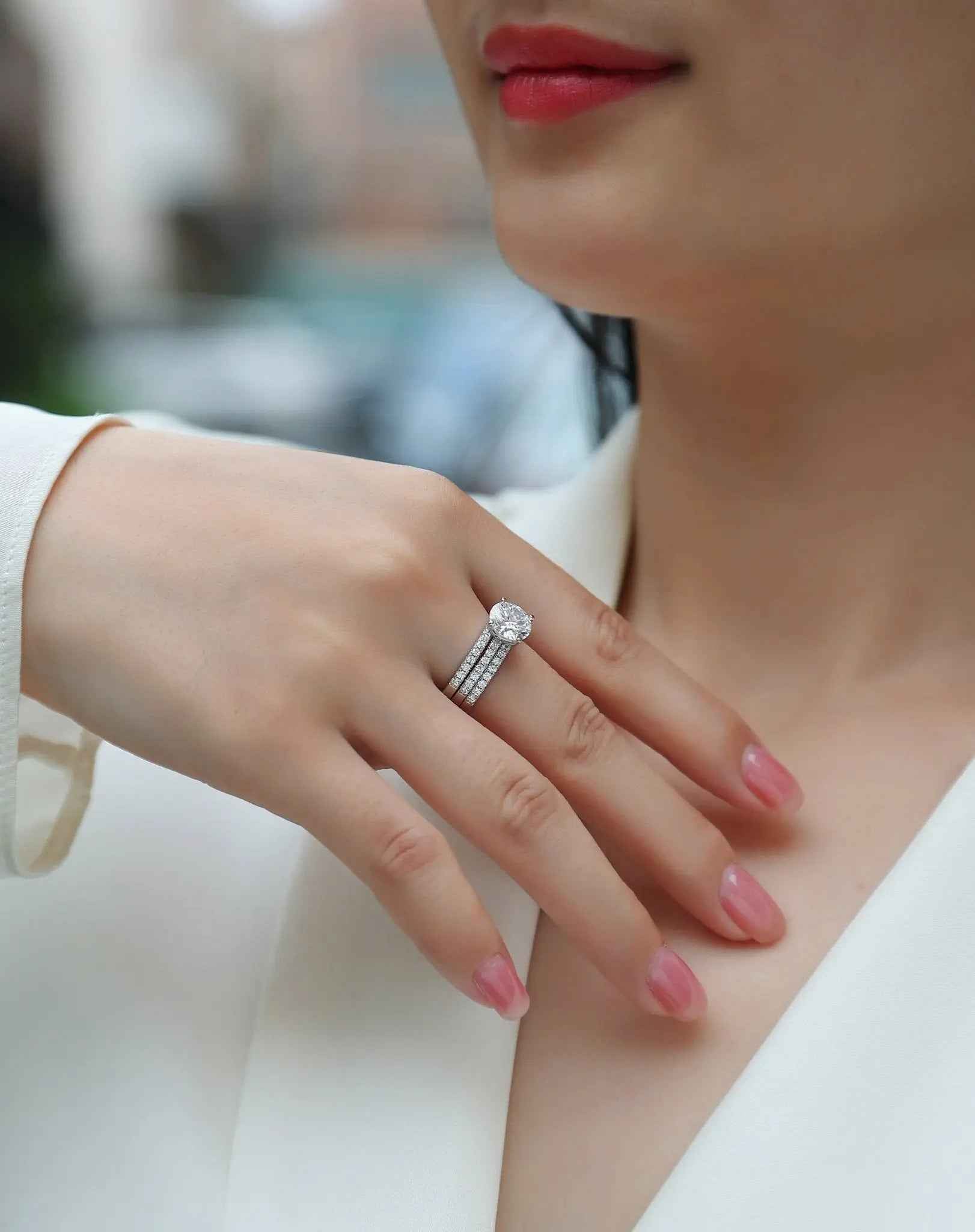 Radiant Moissanite Platinum Ring - 2 Carat Elegance - Mohamed jewelry My Store