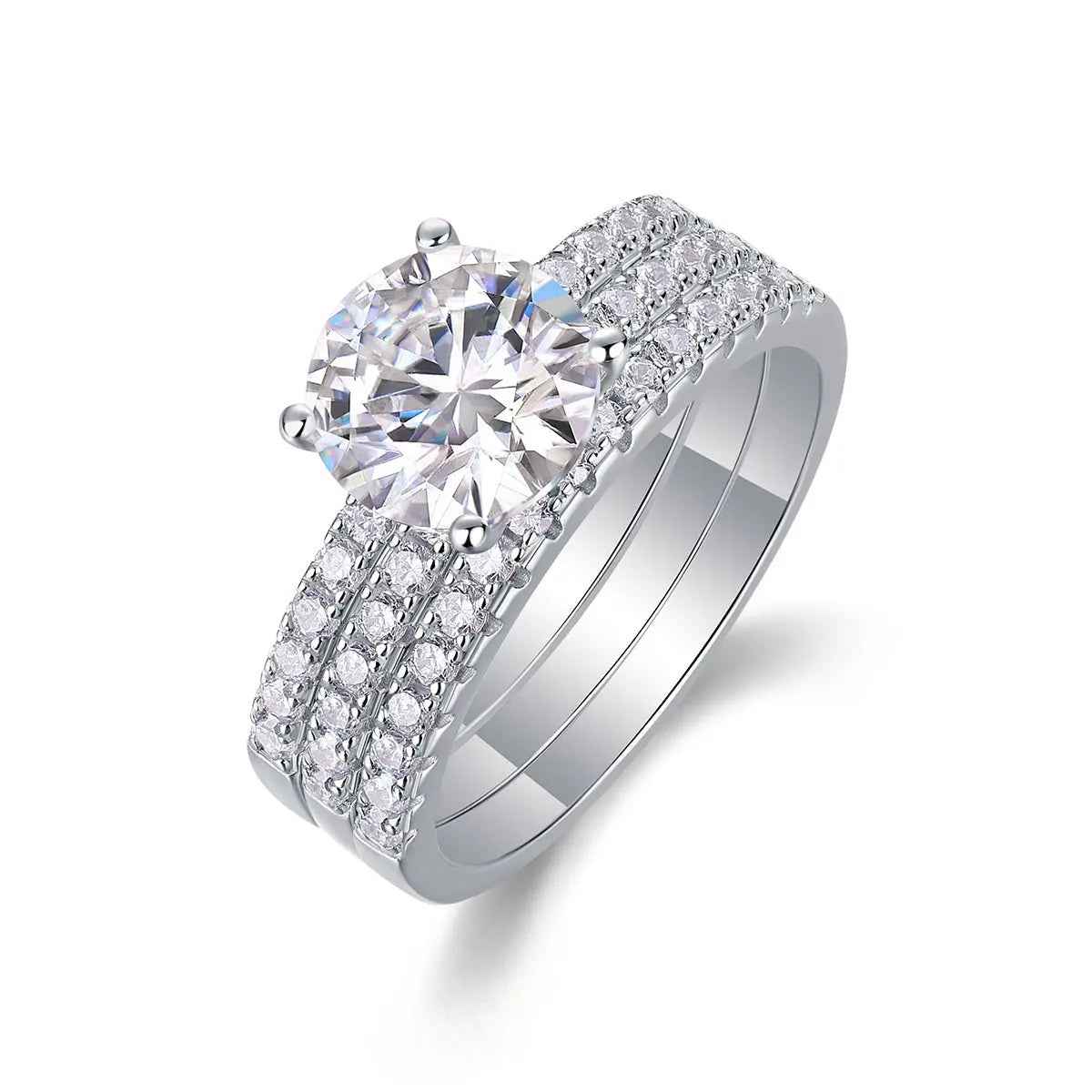 Radiant Moissanite Platinum Ring - 2 Carat Elegance - Mohamed jewelry My Store