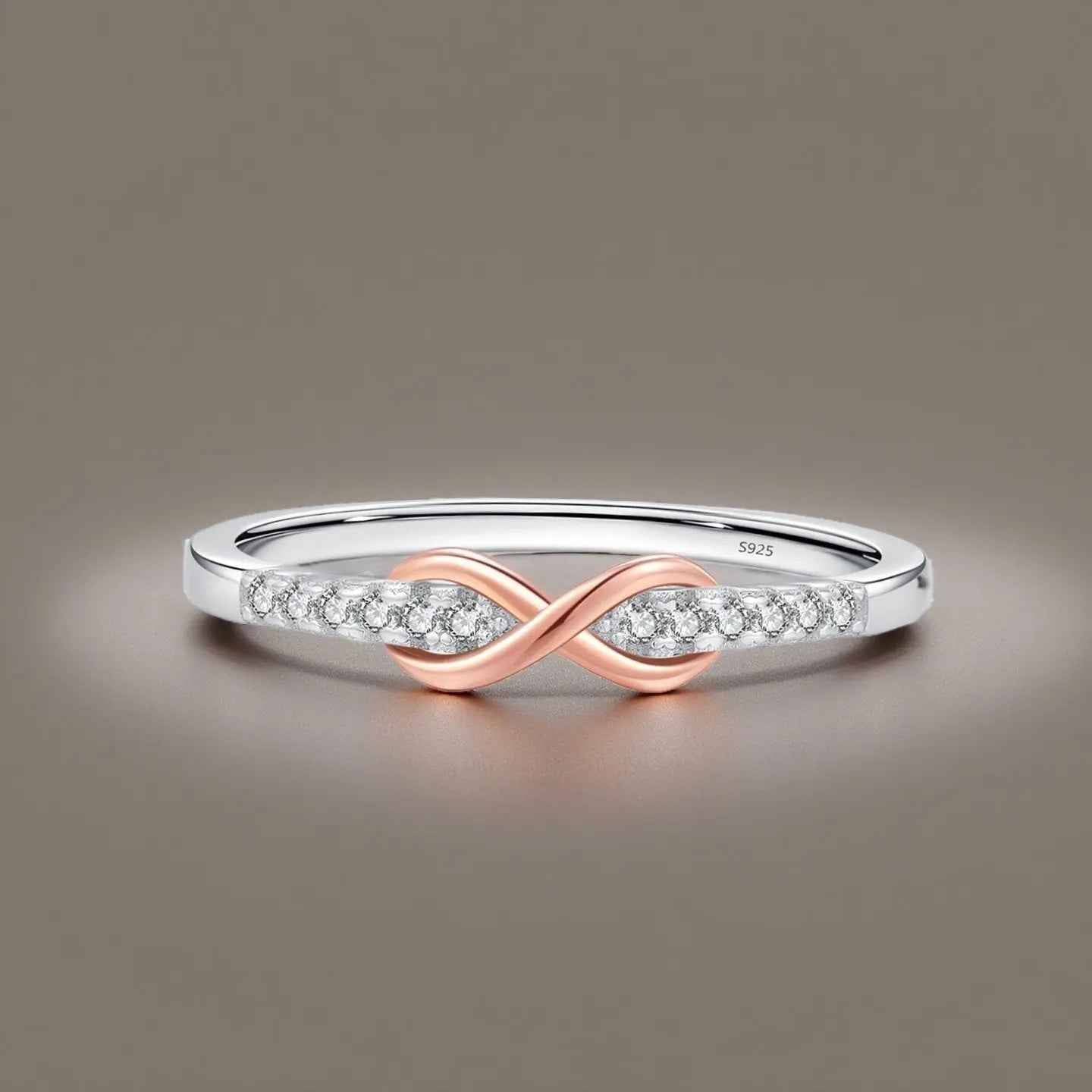 S925 Stamped Women's Ring Lucky 8 With Zirconia - Mohamed jewelry My Store
