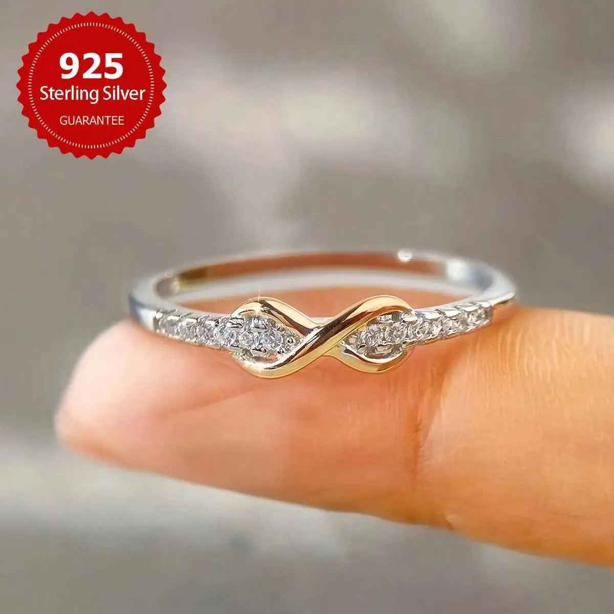 S925 Stamped Women's Ring Lucky 8 With Zirconia - Mohamed jewelry My Store