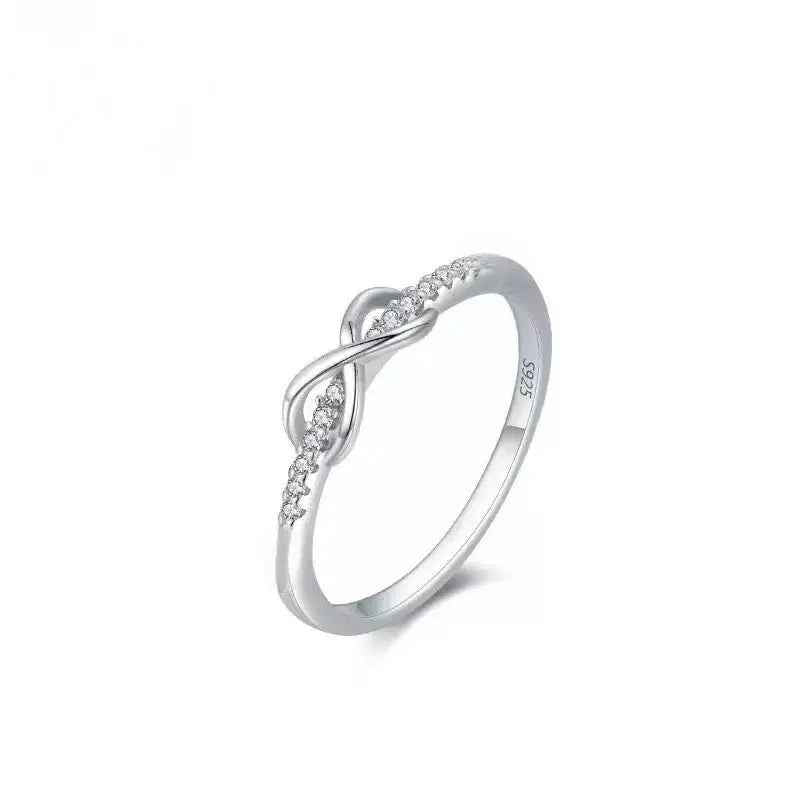 S925 Stamped Women's Ring Lucky 8 With Zirconia - Mohamed jewelry My Store