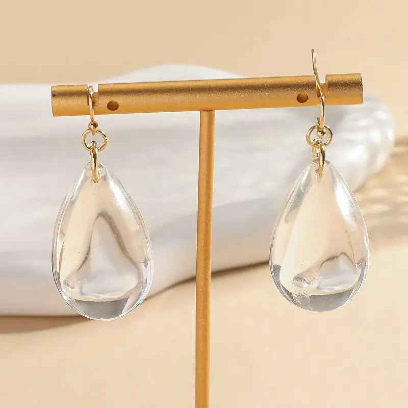 Simple And Elegant Niche Transparent Drop Earrings Elegant And Cold Style With A High-end Feel - Mohamed jewelry My Store
