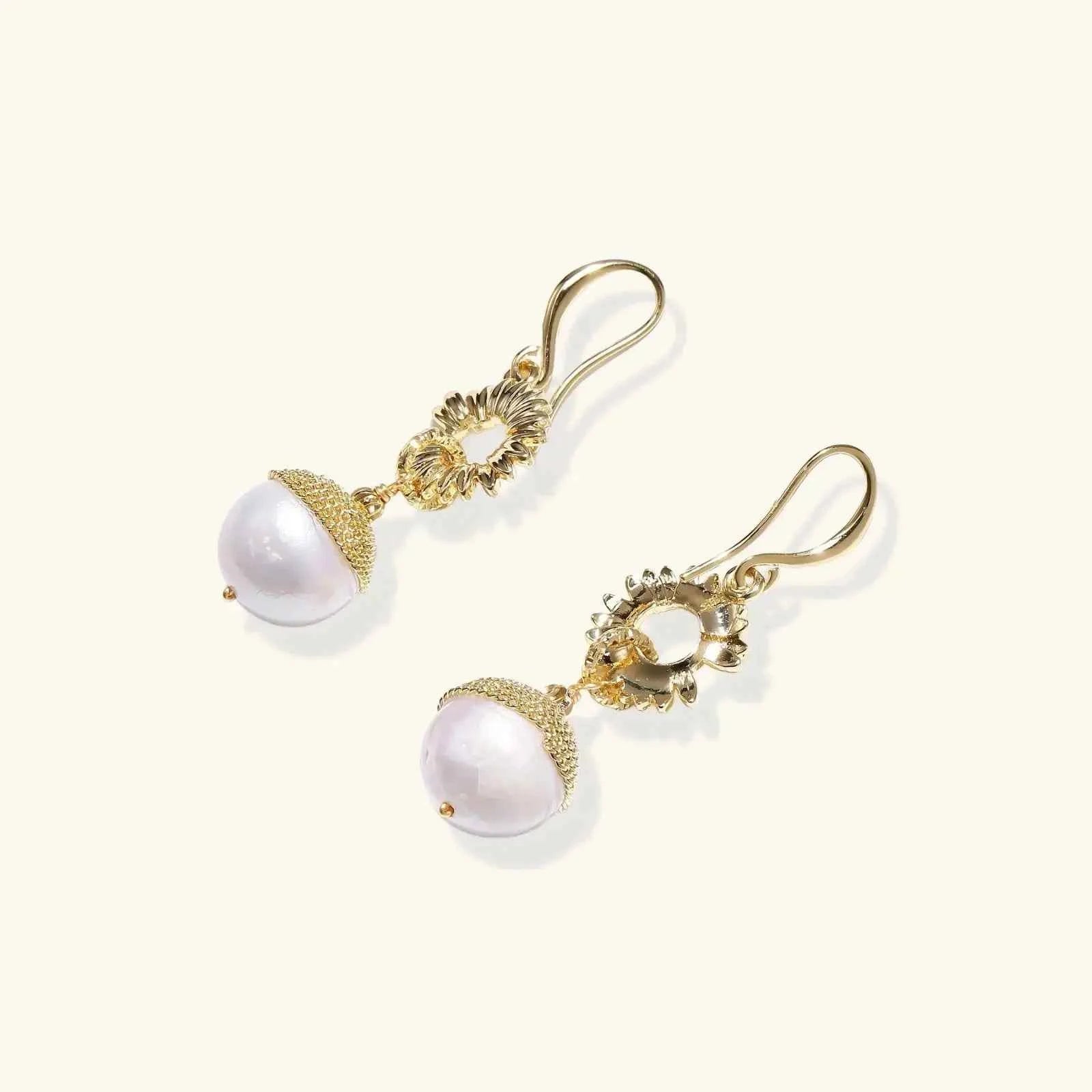 Sunburst Pearl Dangles - Mohamed jewelry My Store