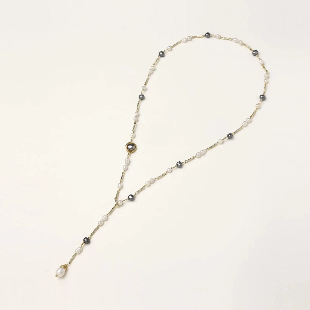 Twilight Pearl Lariat - Mohamed jewelry My Store