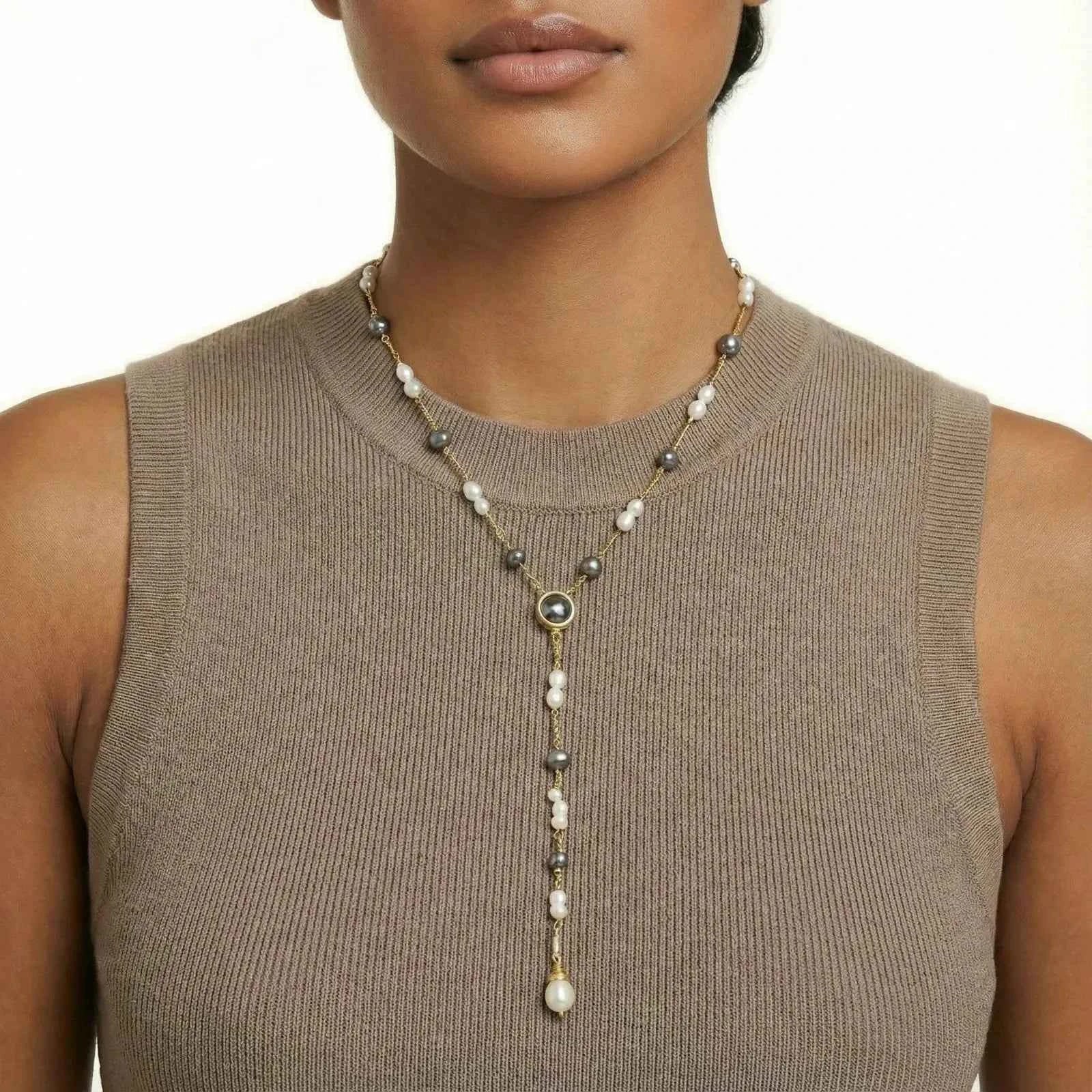 Twilight Pearl Lariat - Mohamed jewelry My Store