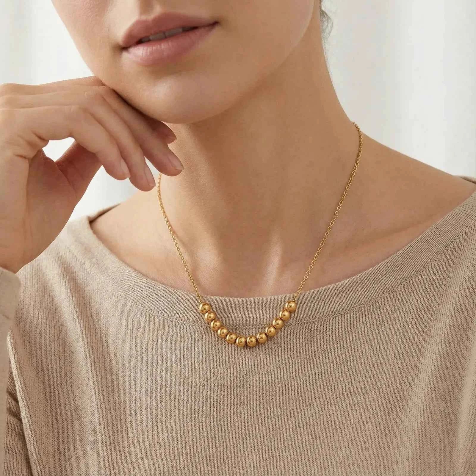 Golden Sphere Necklace - Mohamed jewelry My Store