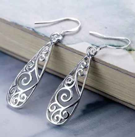 White Stud Earrings, Carved Earrings, Earrings - Mohamed jewelry My Store