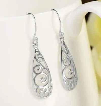 White Stud Earrings, Carved Earrings, Earrings - Mohamed jewelry My Store