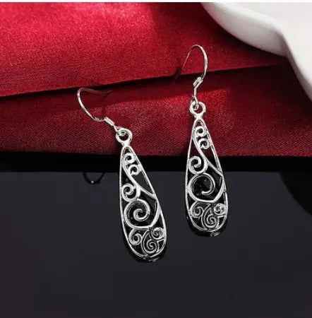 White Stud Earrings, Carved Earrings, Earrings - Mohamed jewelry My Store