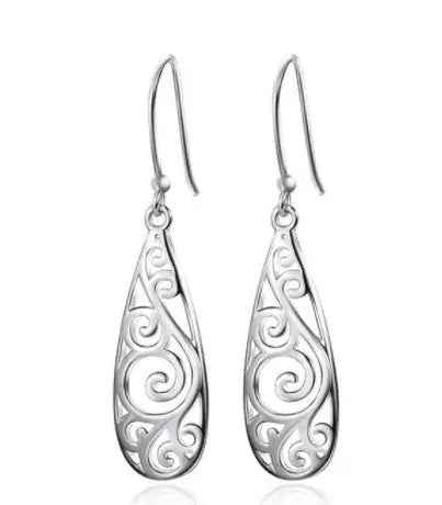 White Stud Earrings, Carved Earrings, Earrings - Mohamed jewelry My Store